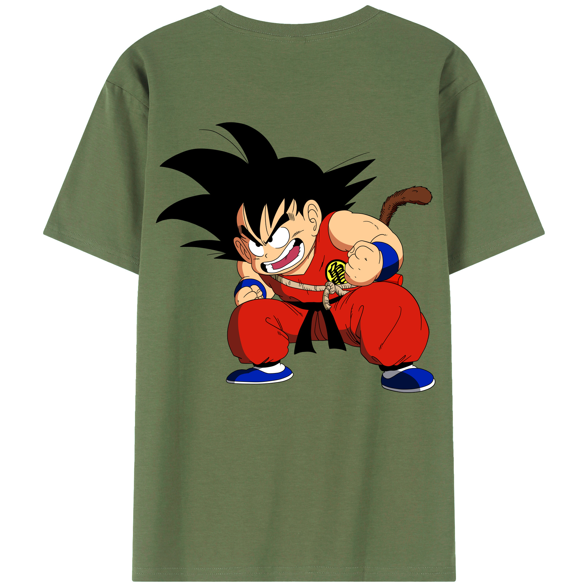 （画像用） ドラゴンボール 孫悟空（そん ごくう）Son Goku カカロット DRAGON BALL Kakarotto 綿100％ メンズ半袖Tシャツ（バックプリント） 通気性